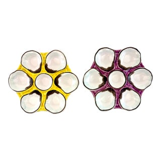 Vintage Abigails Portuguese Ceramic Oyster Platters - a Pair For Sale