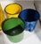 1950s Vintage Yellow Enamelware Milk Pail W/ Cups, Wooden Handle - 4 pcs For Sale - Image 5 of 6