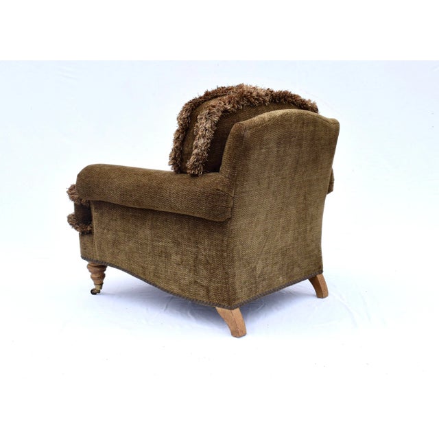 Wood Scroll Arm Lounge Chair After George Smith For Sale - Image 7 of 13
