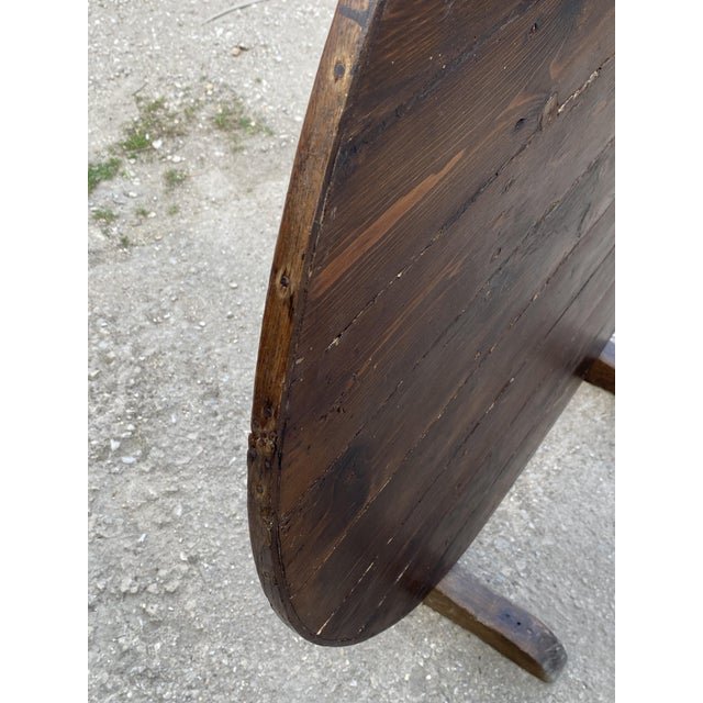 Antique Round Winemaker's Target Folding Table with Tilting Top, 1890s For Sale - Image 16 of 18