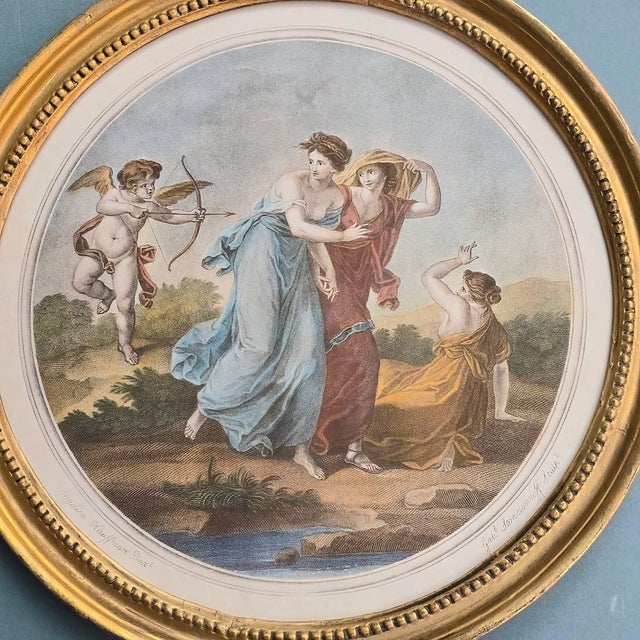 Angelica Kauffman, Cupid Disarmed by Grace & Cupid's Revenge, 1800s, Engravings, Set of 2 For Sale - Image 4 of 18