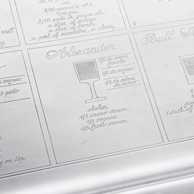 Vintage French Silver Plated Cocktail Tray from Christofle, 1920 For Sale - Image 10 of 14