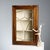 Wall-mounted display cabinet in fir wood, with a beveled glass door featuring an intricate geometric design. Ideal for...