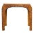 Vintage Oriental Floral Relief Carving Light Brown U Shape Stool Side Table For Sale