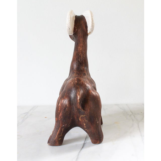 Mid-Century Modern Mid-Century Ceramic Pottery Ram Figure For Sale - Image 3 of 12