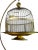 Brass Antique Hendryx Brass Wire Hanging Dome Bird Cage With Stand For Sale - Image 8 of 10