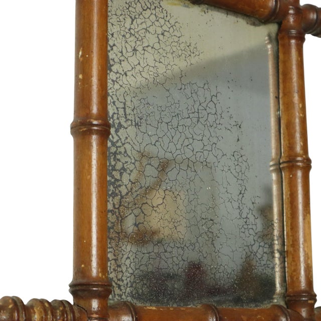 Antique Faux Bamboo Wooden Mirror, France, 1890s For Sale - Image 11 of 14