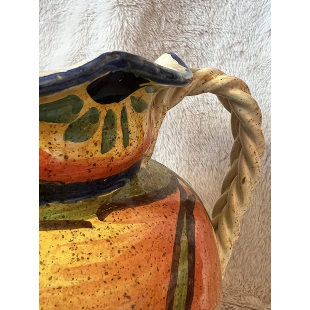 2000 - 2009 Italian Handpainted Ceramic 2 Handled Vase, Made in Italy by Anita Mary Archer For Sale - Image 5 of 11