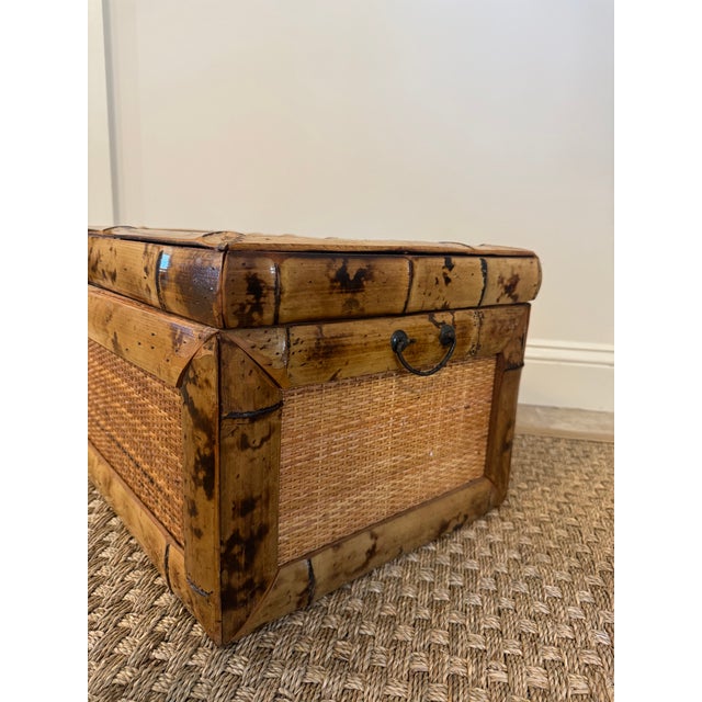 1940s Bamboo Trunk For Sale - Image 10 of 12