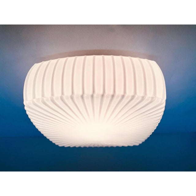 Mid-Century Glass Ceiling Lamp, Czechoslovakia, 1970s For Sale - Image 4 of 8
