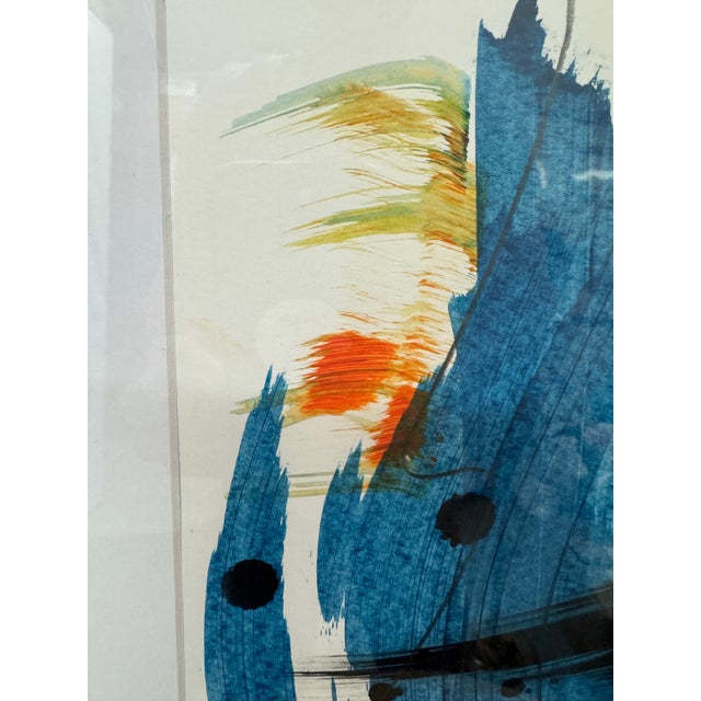 Isabel Wyatt Blue Swoosh Original Painting, Signed For Sale - Image 9 of 12