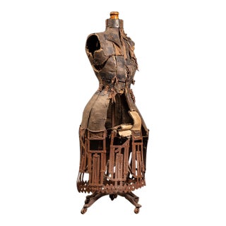 19th Century Victorian Adjustable Dress Form on Rolling Stand For Sale