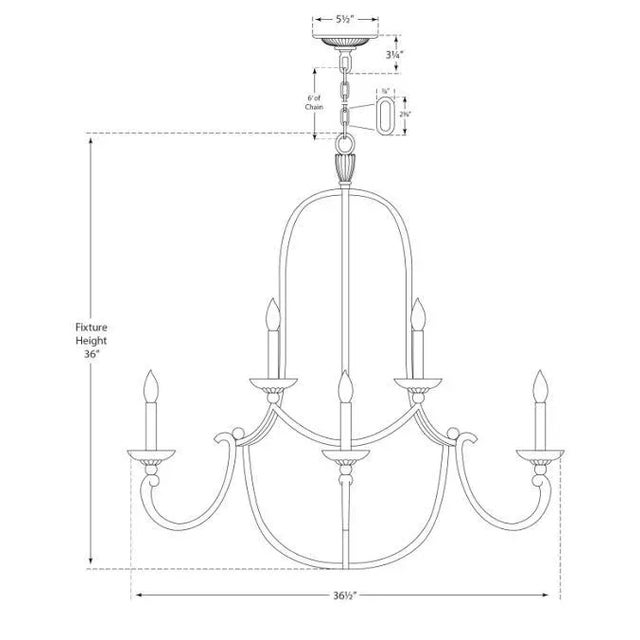 Transitional Chapman & Myers for Visual Comfort Signature Flemish Medium Round Chandelier in Aged Iron For Sale - Image 3 of 3