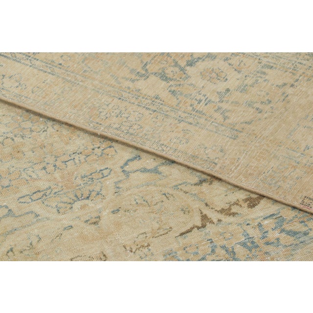 Textile Oversized Antique Kermanshah Rug in Gold & Beige Floral Pattern - Rug & Kilim For Sale - Image 7 of 7