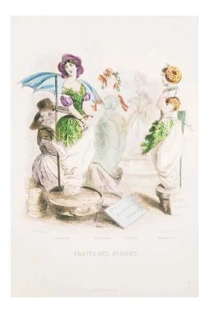 Traite des Fleurs - Les Fleurs Animées Vol.II - Litho by J.J. Grandville - 1847 1847