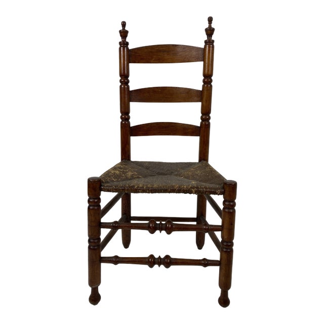Antique Bergen County New Jersey Ladderback Side Chair For Sale