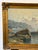 Mid-Century Original Oil on Canvas on Harbor in Giltwood Frame For Sale - Image 4 of 5