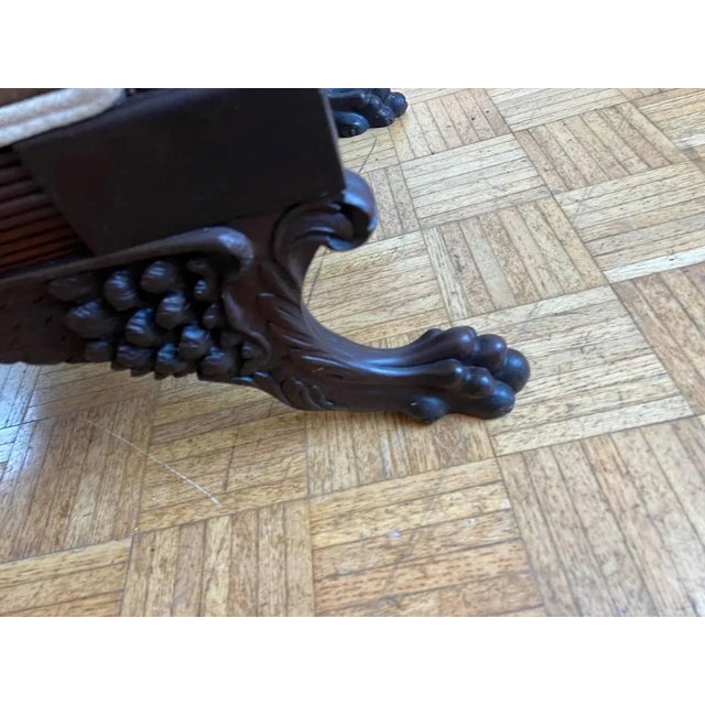Traditional Mid 19th Century Antique Empire Style Mahogany Carved Clawfoot Armchair For Sale - Image 3 of 11