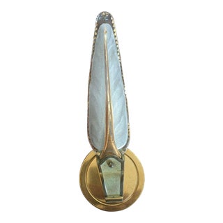 C1930's French Art Deco Atelier Petitot Art Glass Palm Leaf Sconce For Sale