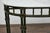 Stone English Midcentury Demilune Table with Ebonized Bamboo Base, White Marble Top For Sale - Image 7 of 12