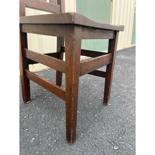 Wood Early 20th C. Stickley Bros. Arts & Crafts Quartersawn Oak Chair For Sale - Image 7 of 12