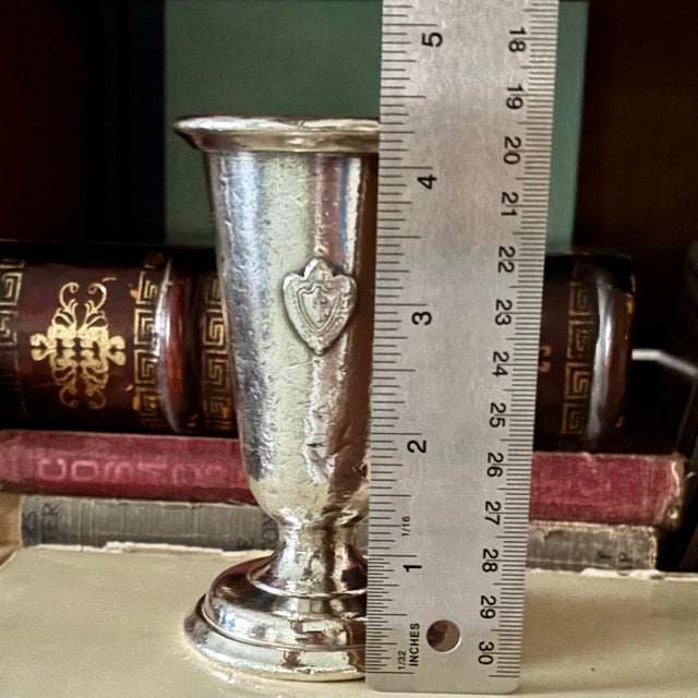 Metal 1950s Silver Bud Vase Conrad Hilton Hotel For Sale - Image 7 of 8