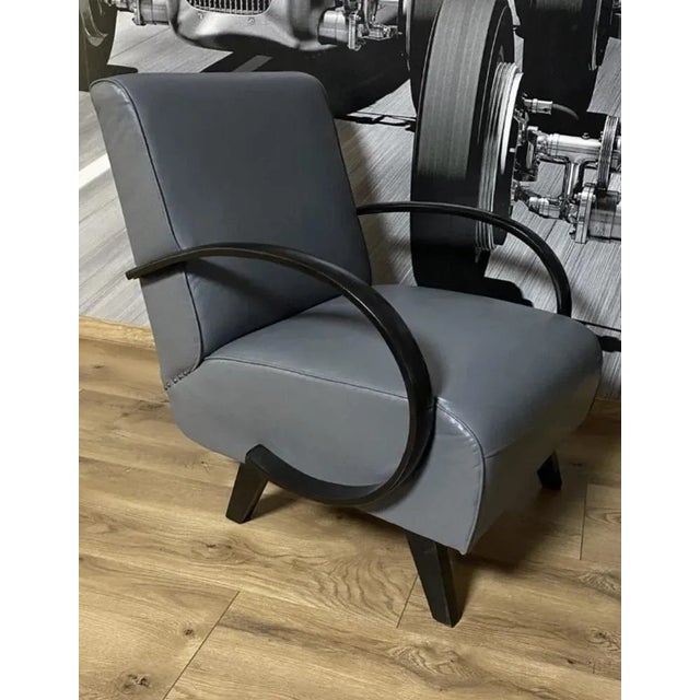 Gray Art Deco Armchair by Jindrich Halabala for Up Závody, 1930s For Sale - Image 8 of 11