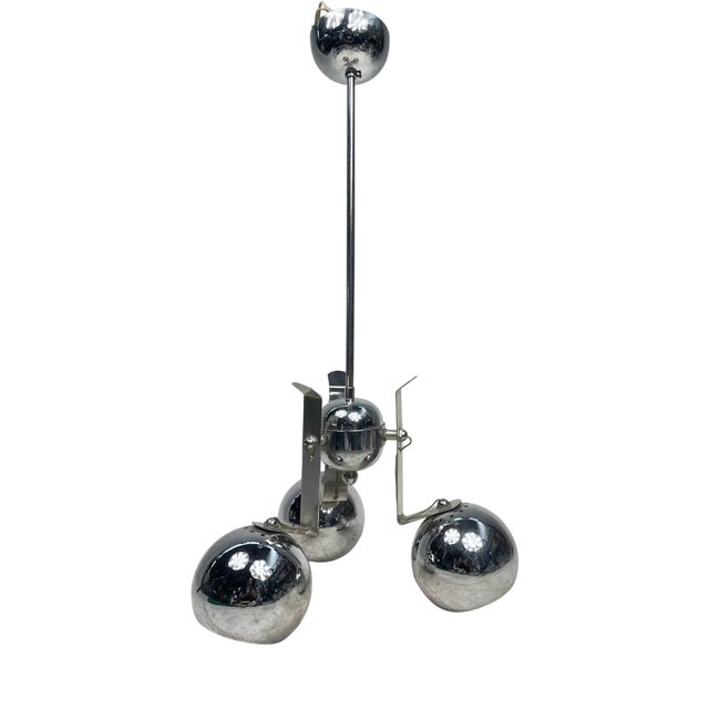 Vintage Space Age Steel Chandelier by Reggiani, 1960s For Sale