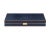 Navy croc leather backgammon game board with walnut trim and a cast brass handle. Interior is crafted of inlaid walnut,...