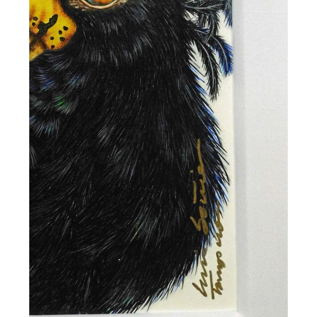 Contemporary Luis Sottil "Hoco Faisan"14860 Bird Hand Signed Canvas, Framed For Sale - Image 3 of 4
