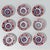 Vintage Ironstone Dessert Plates with Folk Block Stamp Decor from S.C.Turrita, Italy, 1920s, Set of 9 For Sale - Image 18 of 18