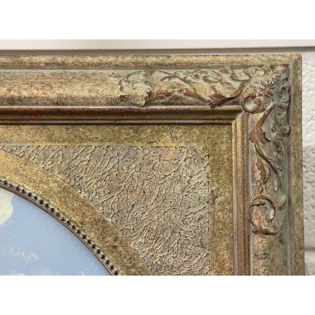 Pair - Ornately framed Oval English River Flower Scenes with Swans, Cows, Sheep 1990 (Circa) For Sale - Image 15 of 16