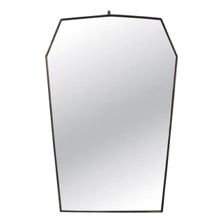Vintage Italian Wall Mirror with Brass Frame, 1960s For Sale