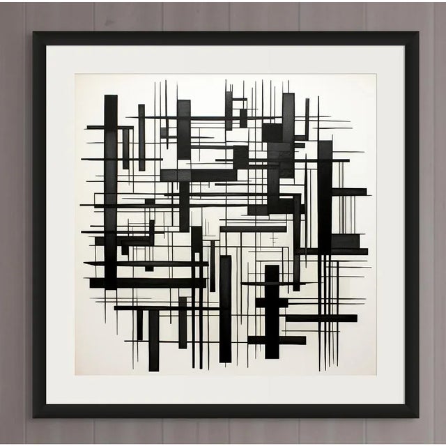 Abstract 30' X 30' Black and White Minimalist Architectural Limited Edition Print For Sale - Image 3 of 3