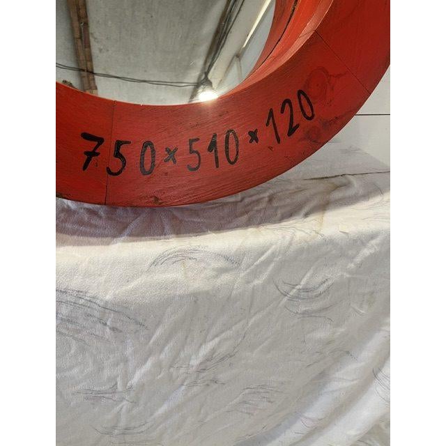 Vintage Industrial Wooden Mirror in Negative Molds, 1930 For Sale - Image 4 of 8