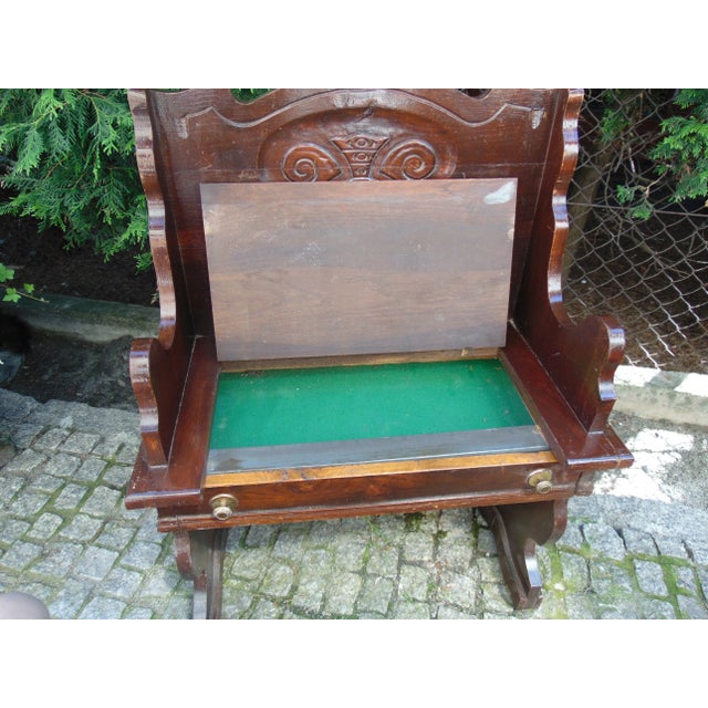 Wooden bench, art deco, vintage from the 40s-60s, dimensions: height 83 cm, width 84 cm, depth 36 cm.