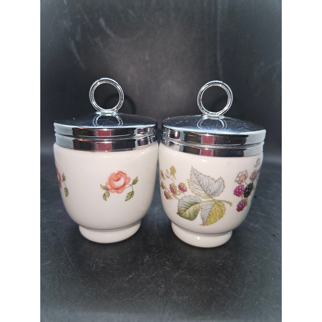Set of Two, Vintage Royal Worcester Porcelain Egg Coddlers