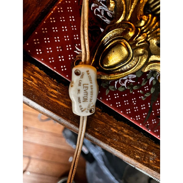 Metal Vintage French Hollywood Regency Gold Cherub Crystal Glass Globe Table Lamp For Sale - Image 7 of 11