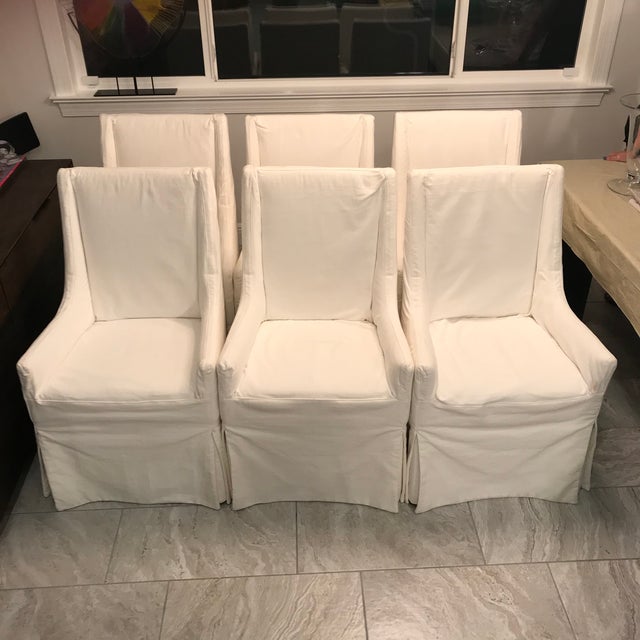 Slipcovered Dining Arm Chairs Set of 6 Chairish