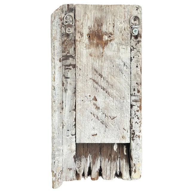 White Antique Hand-Carved Architectural Fragment Corbel Bracket in Original Whitewashed Paint For Sale - Image 8 of 9