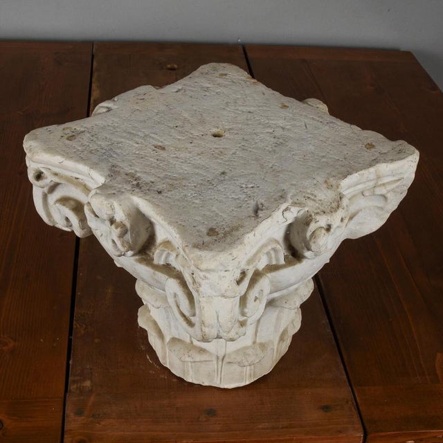 Gray Small Antique Style Stone Column For Sale - Image 8 of 9