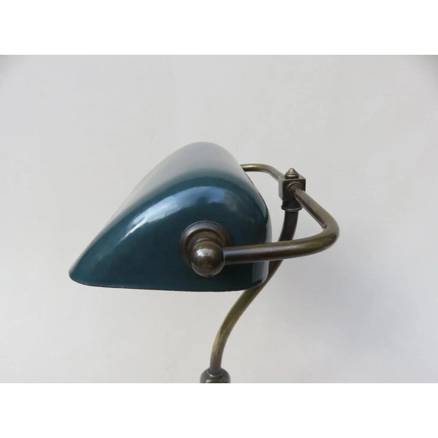 Art Nouveau Enameled Brass Banker's Lamp For Sale - Image 12 of 18