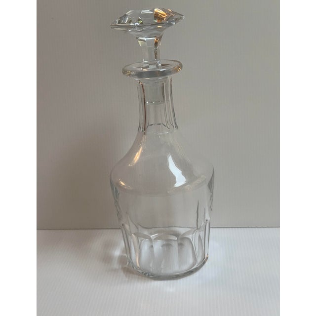 Baccarat 1970s Signed Baccarat France Clear Crystal Bretagne Pattern Decanter With Stopper For Sale - Image 4 of 17