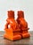 Vintage Lacquered Orange Foo Dogs - A Pair For Sale - Image 11 of 12