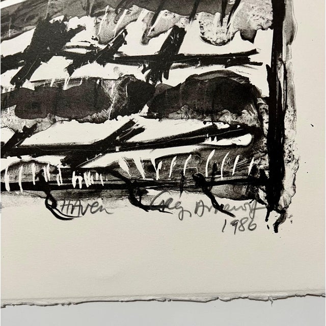 Contemporary Gregory Amenoff, Black/White Lithograph American Modernist Gregory Amenoff Abstract Expressionist, 1986 For Sale - Image 3 of 6