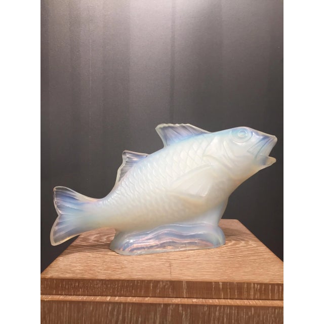 Opalescent Glass Carp Sculpture from Sabino, 1930s For Sale - Image 6 of 6