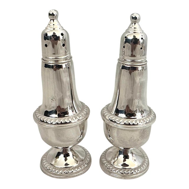 Vintage Empire Sterling Weighted Salt & Pepper Shakers-a Pair For Sale
