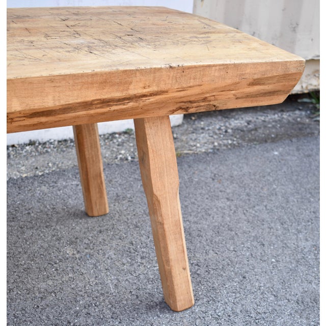 Oak Pig Bench Butcher's Block Coffee Table For Sale - Image 10 of 12