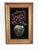 Boho Chic Vintage Original Velvet Flower Oil Painting, Pair of Flower Still Life Art - Set of 2 For Sale - Image 3 of 12