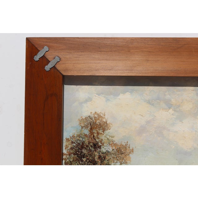 Late 20th Century Late 20th Century Vintage Oil Painting on Canvas, Rural Landscape, Signed R.David, Framed For Sale - Image 5 of 9